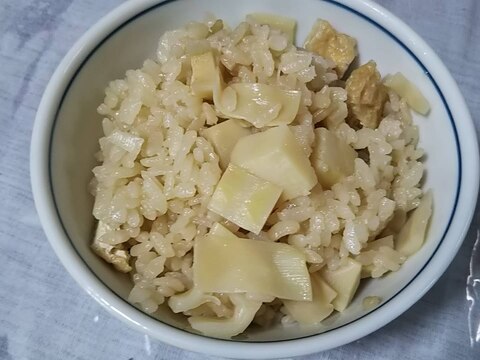 3倍濃縮めんつゆで　シンプルたけのこご飯